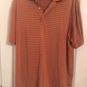 Men's Orange Striped Golf Polo Shirt
Xlarge